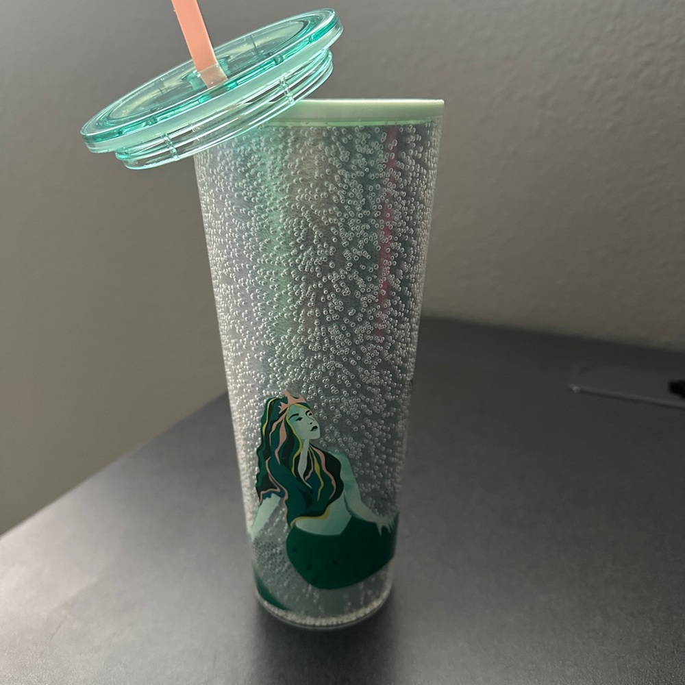 Starbucks Mermaid Glitter Tumbler with Straw NWT